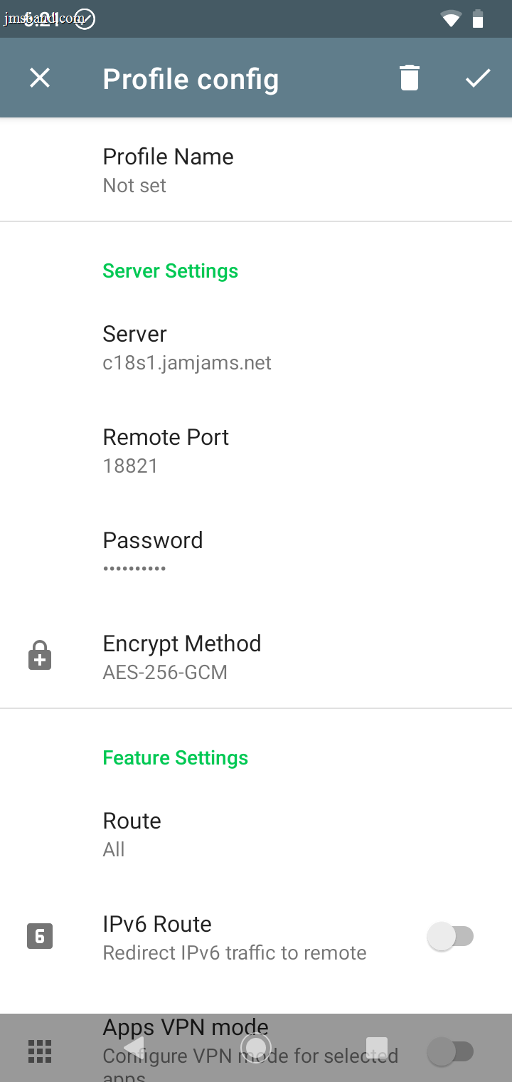 Shadowsocks Manual Connection Setup