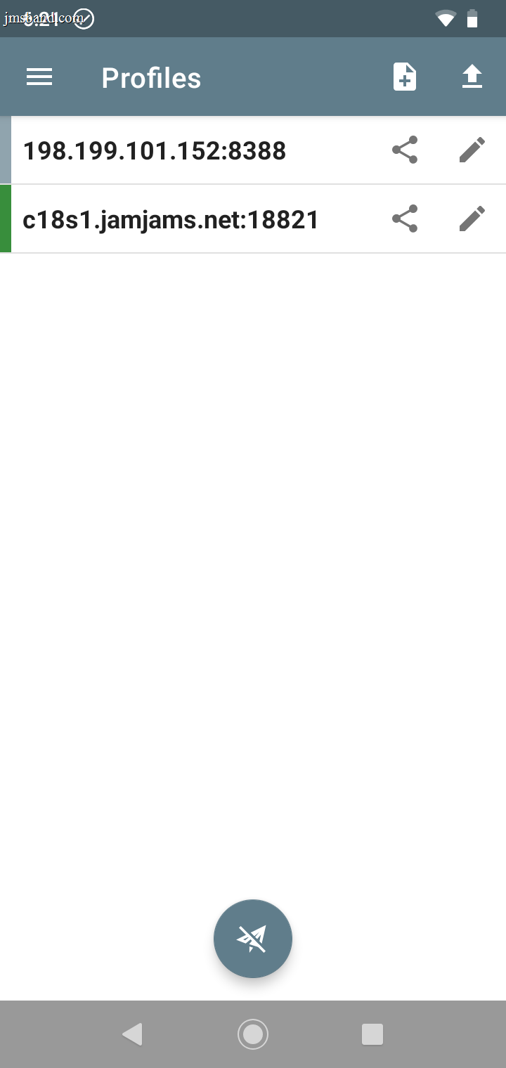 Selecting Shadowsocks Connection Profile
